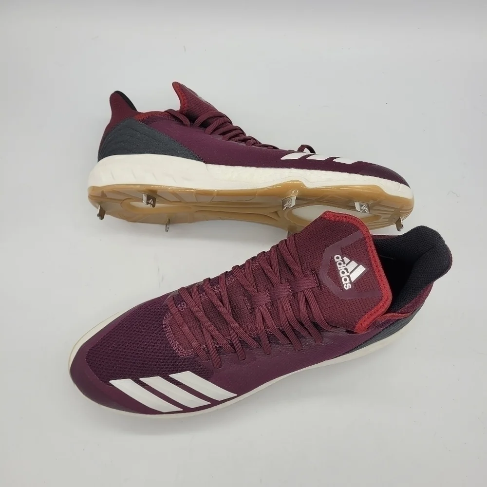Adidas Shoes Men 14 Boost Icon 4 Metal Baseball Cleats NEW Maroon